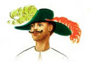 Широкополая шляпа для костюма д'Артаньяна