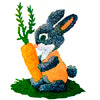 Панно из манной крупы «Зайчик с морковкой» - www.HolidaySoon.org