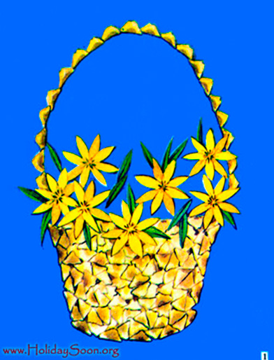 Панно из природных материалов «Корзина цветов» www.HolidaySoon.org