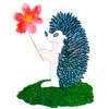 Панно из семян и крупы «Ежик с цветком»
